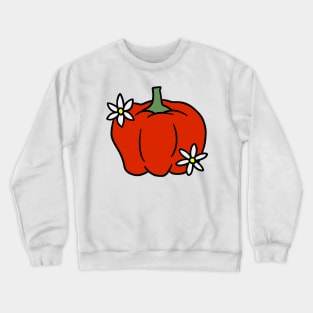 Red Bell Pepper with Pepper Blossoms Crewneck Sweatshirt